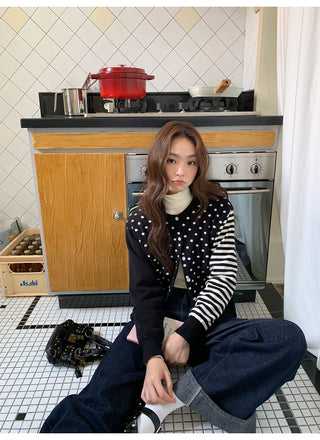 polka dot cardigan