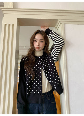 polka dot cardigan