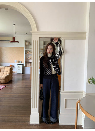 polka dot cardigan