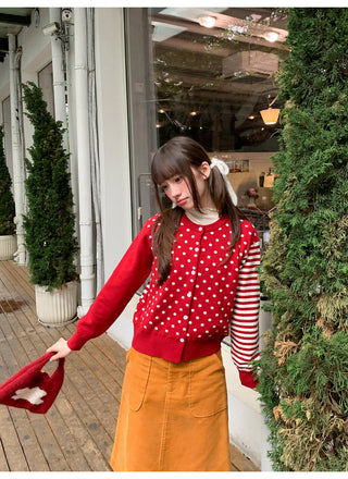 polka dot cardigan