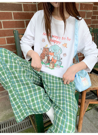 green plaid trousers