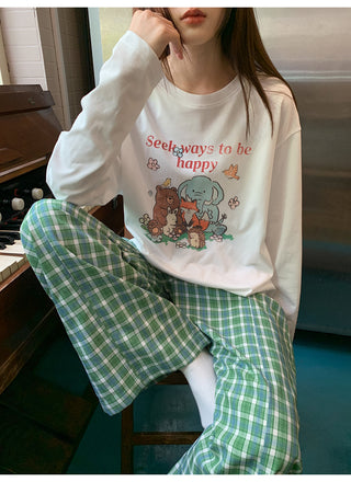 green plaid trousers