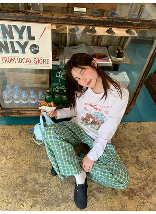 green plaid trousers