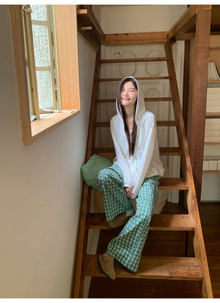 green plaid trousers