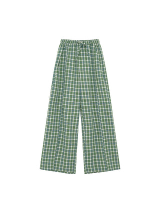 green plaid trousers