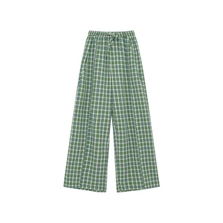 green plaid trousers