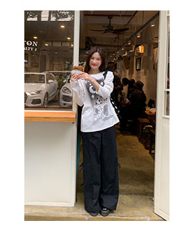 polka dot wide pants