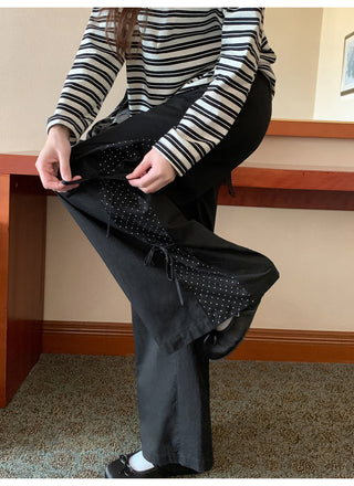 polka dot wide pants