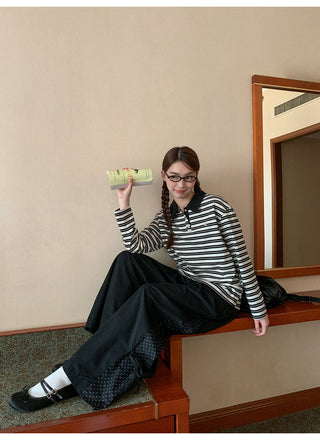 polka dot wide pants