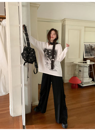 polka dot wide pants