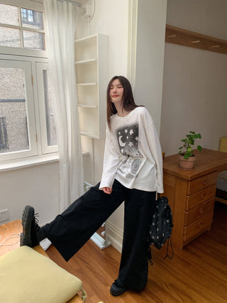 polka dot wide pants