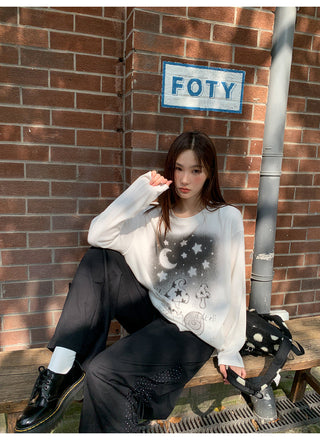 polka dot wide pants