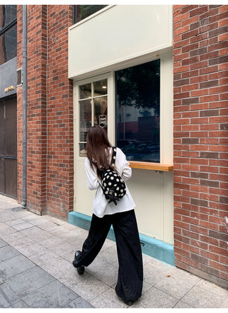polka dot wide pants