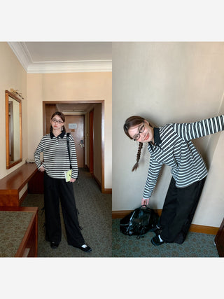 polka dot wide pants