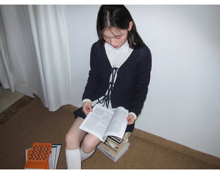 contrast lace cardigan