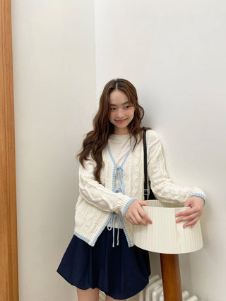 contrast lace cardigan