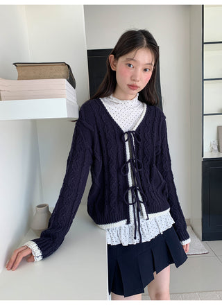 contrast lace cardigan