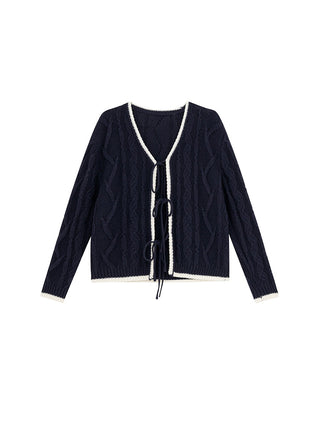 contrast lace cardigan