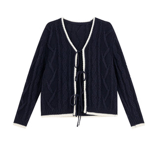 contrast lace cardigan