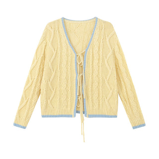 contrast lace cardigan