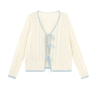 contrast lace cardigan