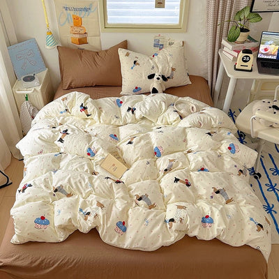Cute Dog and Cupcake Bedding Set