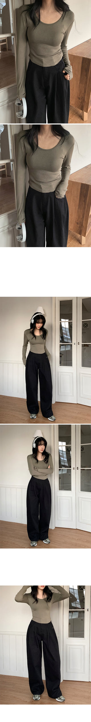 Round spandex T-shirt