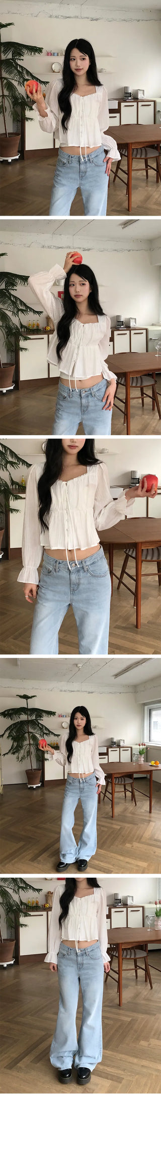 Huo Strap Shirring Blouse