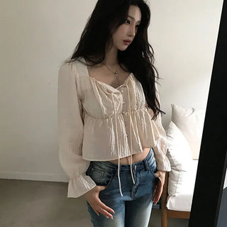 Huo Strap Shirring Blouse