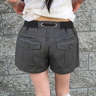 Poco Vintage Washed Elastic Waist Shorts