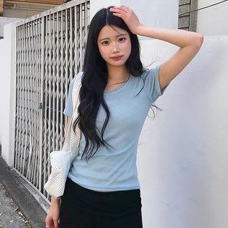 Cheek Layered See-through Short Sleeve T-shirt