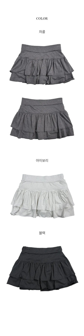 Dean Dot Elastic Waist Mini Skirt