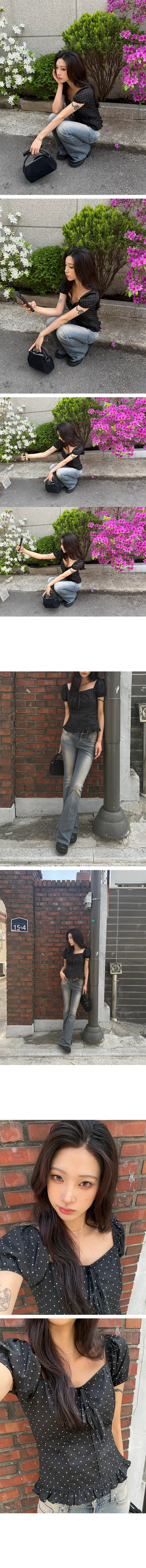 Sunday Dot Short Sleeve Blouse