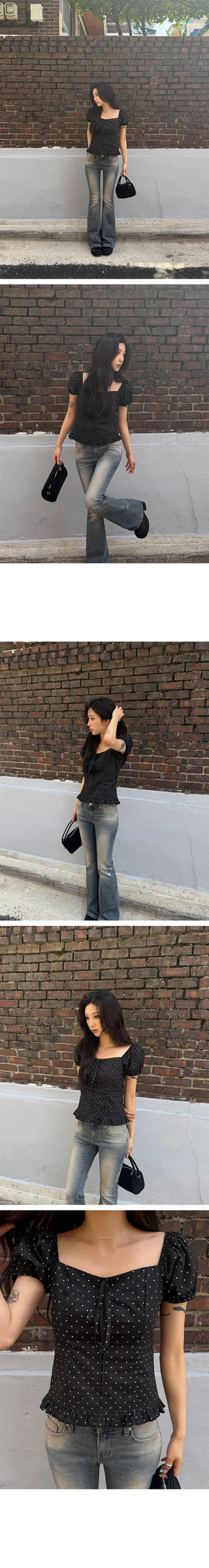 Sunday Dot Short Sleeve Blouse