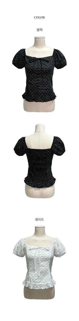Sunday Dot Short Sleeve Blouse