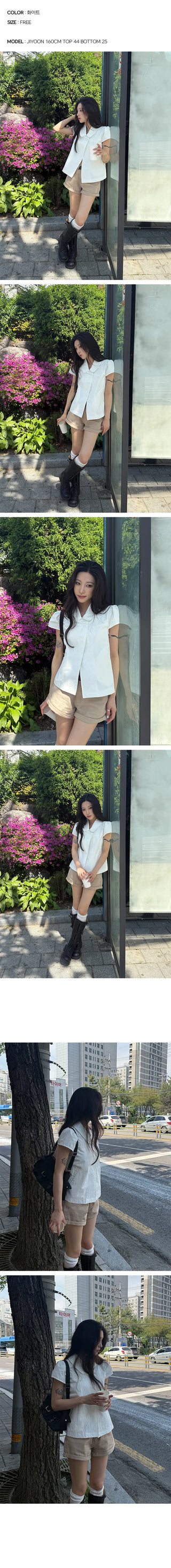 Mewing Button Collar Blouse