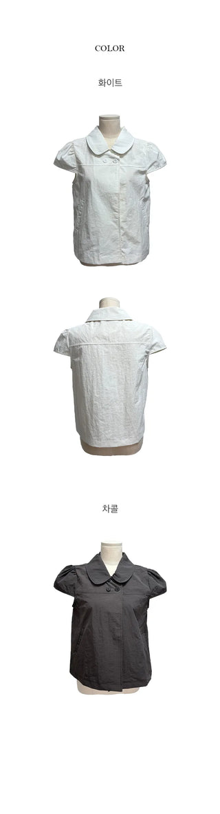 Mewing Button Collar Blouse