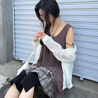 Sunny Punching String Zip-Up Hoodie