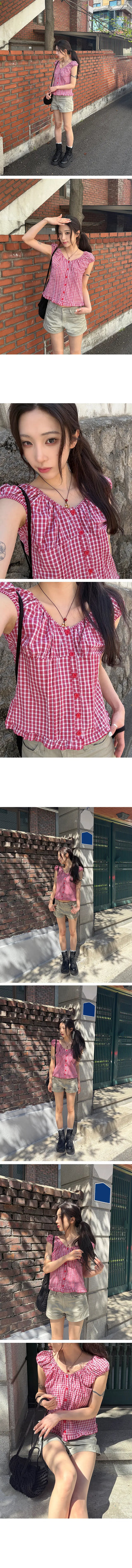 Mark Red Check Blouse
