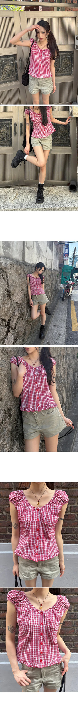 Mark Red Check Blouse