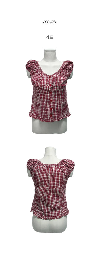 Mark Red Check Blouse