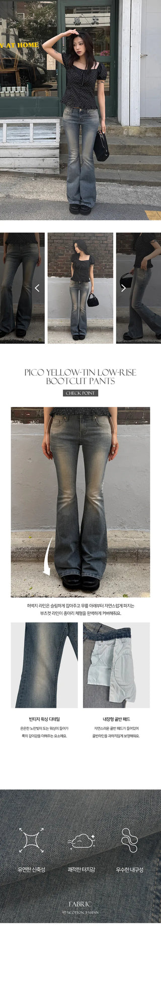 Pico Yellowteen Low-Rise Bootcut Pants