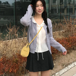 Striped Culotte Back Elastic Skirt Pants