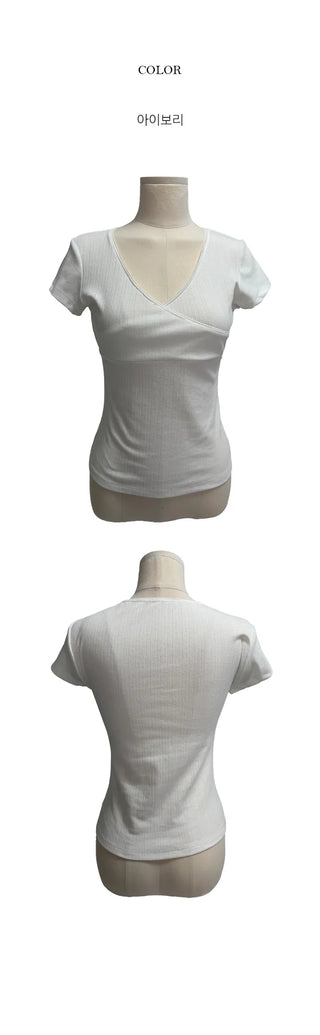 Koyu Slim Frill Wrap Short Sleeve T-shirt