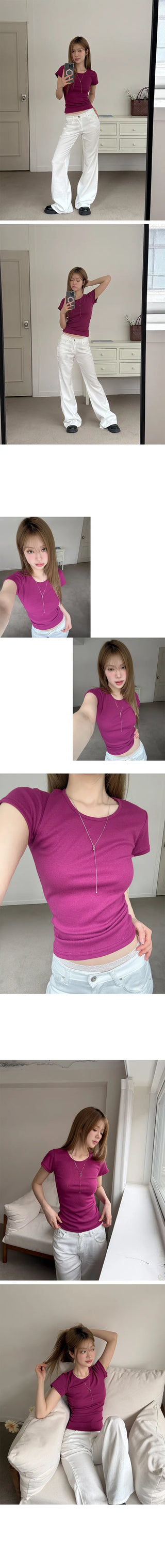 Oyes Daily Slim Cap Sleeve Short Sleeve T-shirt