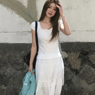 Remo Lace Strap Short Sleeve T-shirt