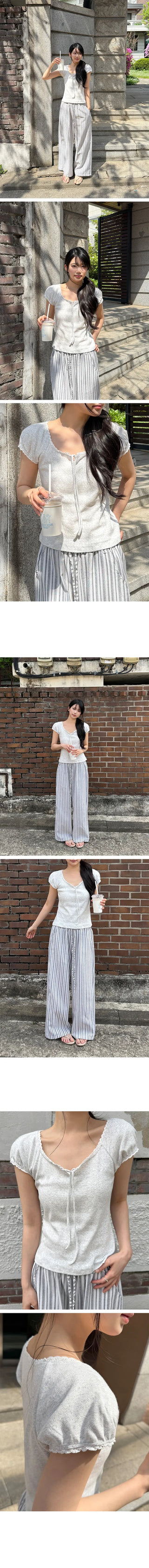 Remo Lace Strap Short Sleeve T-shirt