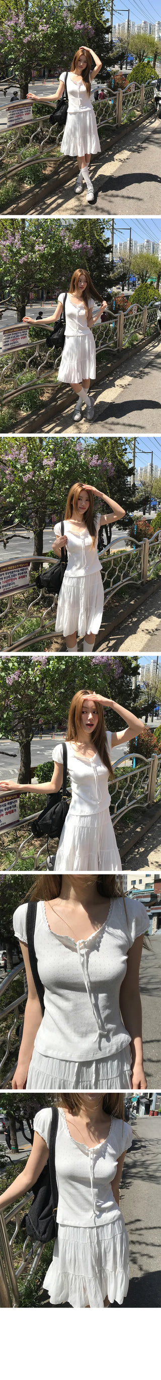 Remo Lace Strap Short Sleeve T-shirt