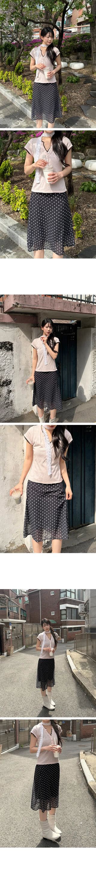 Dokko Dot Midi Skirt
