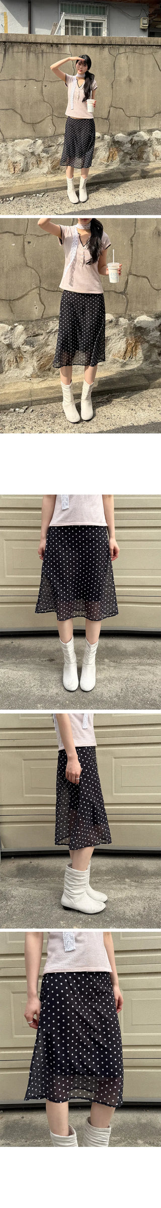 Dokko Dot Midi Skirt